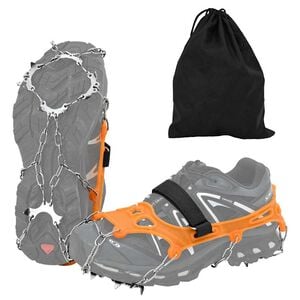vidaXL Cleats de gheață pentru pantofi cu 10 țăruși Portocaliu S