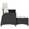 vidaXL Canapea grădină înclinabilă cu perne formă L polirattan negru