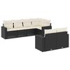 vidaXL Set canapele de grădină cu perne, 7 piese, negru, poliratan