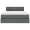 vidaXL Pat cu saltea și LED Gri &icirc;nchis 140 x 190 cm Poliester