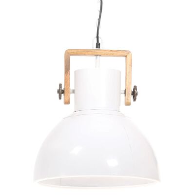 vidaXL Lampă suspendată industrială, 25 W, alb, 40 cm, E27, rotund