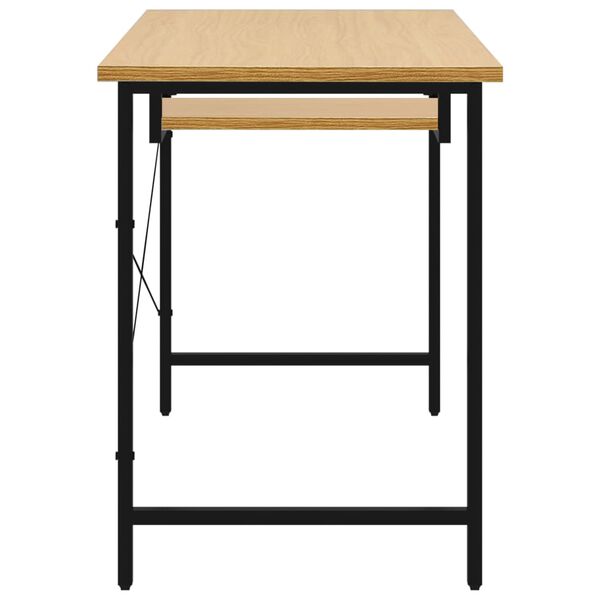 vidaXL Birou de calculator negru/stejar deschis 105x55x72 cm MDF/metal