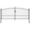 vidaXL Poartă Dublă cu blocare Woerden Gri 400 x 224,5 cm Oțel