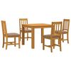 vidaXL Set de dining 5 buc. Gri Lemn de stejar masiv
