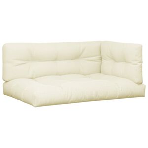 vidaXL Perne de paleți, 3 buc., crem, material textil