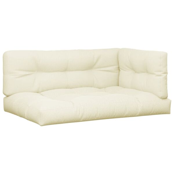 vidaXL Perne de paleți, 3 buc., crem, material textil