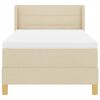 vidaXL Pat cu arcuri cu saltea cu headboard Crem 200 x 80 cm țesătură