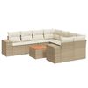 vidaXL Set canapele de grădină, 9 piese, cu perne, bej, poliratan