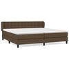 vidaXL Pat box spring cu saltea, maro &icirc;nchis, 200x200 cm, textil