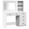 vidaXL Masă de Machiaj 2 pcs Alb 78,5 x 41 x 135 cm Lemn prelucrat