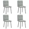 vidaXL Scaune de bucătărie, 4 buc., gri deschis, catifea