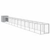 vidaXL Coteț pui cu incintă gri deschis 110x1221x110cm oțel galvanizat