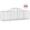 vidaXL Coșuri gabion arcuite 6 buc, 200x50x60/80 cm, fier galvanizat