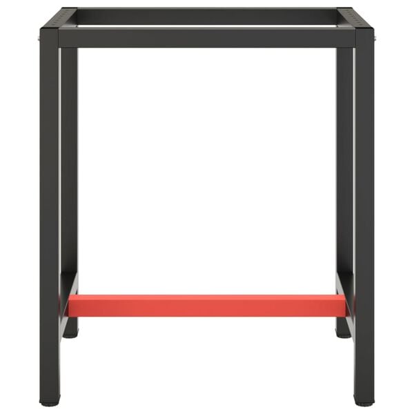 vidaXL Cadru banc de lucru, negru mat/roșu mat, 70x50x79 cm, metal