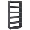 vidaXL Bibliotecă/Separator cameră, gri, 80x35x167 cm, lemn masiv pin