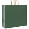 vidaXL Pungi de h&acirc;rtie 50 buc cu m&acirc;nere verde 54x15x49 cm