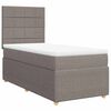vidaXL Pat box spring cu saltea, gri taupe, 80x200 cm, textil