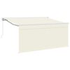 vidaXL Copertină retractabilă Crem 300 x 200 cm Poliester și Aluminiu