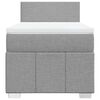 vidaXL Pat box spring cu saltea, gri deschis, 90x200 cm, textil