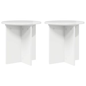 vidaXL Suport pentru plante 2 buc. Alb foarte lucios 40 x 40 x 40 cm