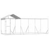 vidaXL Padoc de exterior cu acoperiș argintiu 6x2x2,5m oțel galvanizat