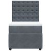 vidaXL Pat box spring cu saltea, gri &icirc;nchis, 90x190 cm, catifea