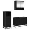vidaXL Set de mobilier pentru baie 3 buc. Stejar Negru Lemn prelucrat