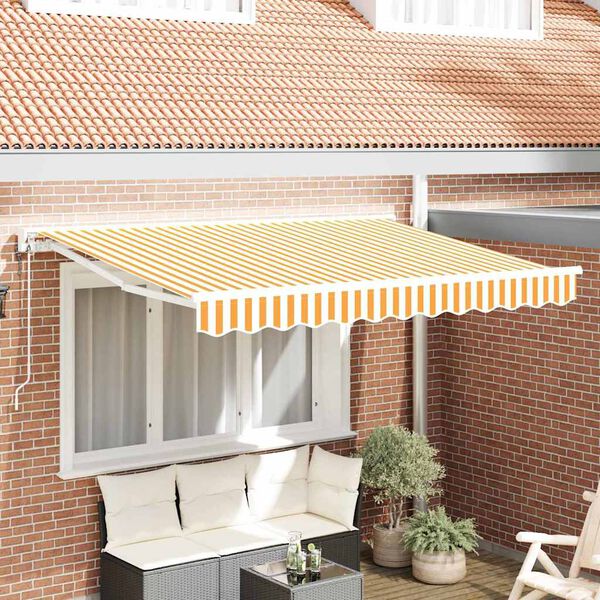 vidaXL Cortina Retractabilă Galben și alb 300 x 200 cm