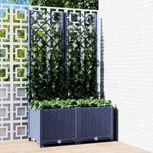 vidaXL Jardinieră de grădină cu spalier, albastru-gri, 80x40x136 cm, PP