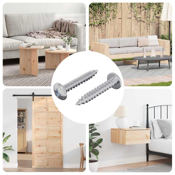 vidaXL Cuie Auto-filetante 2 pcs Zincat 4 x 25 mm Oțel