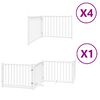 vidaXL Poartă c&acirc;ini pliabilă cu ușă 12 panouri, alb, 960 cm, lemn plop