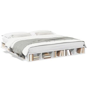 vidaXL Cadru de pat alb 180x200 cm din lemn prelucrat
