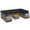 vidaXL Set mobilier de grădină cu perne, 10 piese, gri, poliratan