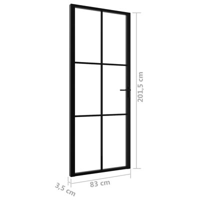 vidaXL Ușă de interior, negru, 83x201,5 cm, sticlă ESG și aluminiu