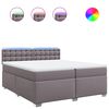 vidaXL Pat continental cu saltea, gri, 200x200 cm, piele ecologică