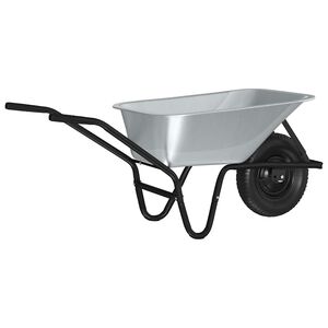 vidaXL Roabă Argintiu și Negru 80 L 120 kg Oțel galvanizat