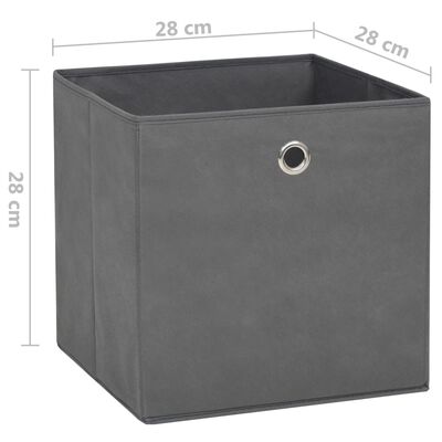 vidaXL Cutii de depozitare, 4 buc., gri, 28x28x28 cm, material nețesut