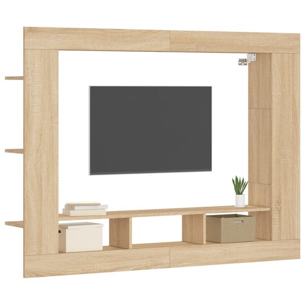 vidaXL Comodă TV, stejar sonoma, 152x22x113 cm, lemn compozit