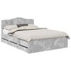 vidaXL Cadru de pat Gri din beton 140 x 200 cm Lemn Ingineresc