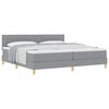 vidaXL Pat cu arcuri cu pernă Manual Gri deschis 200 x 200 cm țesătură