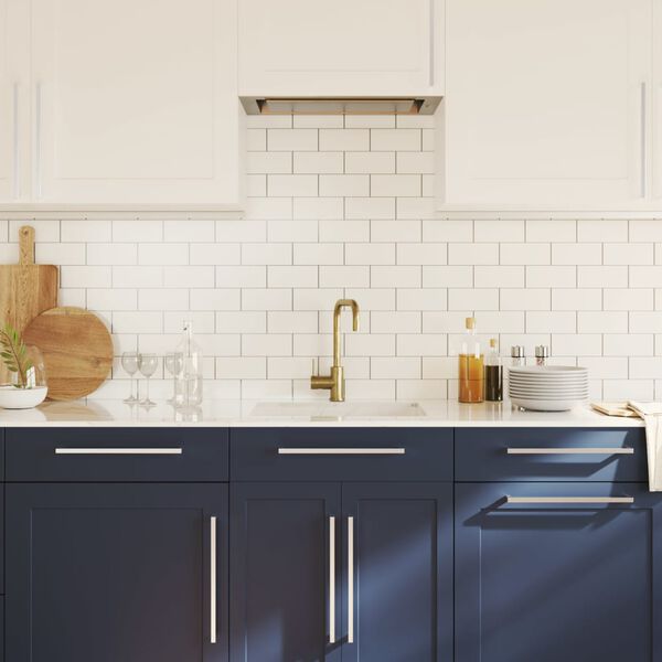 vidaXL M&acirc;nere de dulap, 10 buc., argintiu, 320 mm, oțel inoxidabil