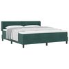vidaXL Pat cu arcuri cu headboard Verde &icirc;nchis 200 x 180 cm Catifea