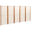 vidaXL Paravan de cameră cu 5 panouri, alb crem, 350x180 cm