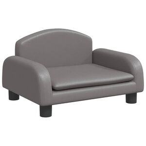 vidaXL Canapea pentru copii, gri, 50x40x30 cm, piele ecologică