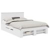 vidaXL Cadru de pat cu headboard Alb 140 x 200 cm Lemn prelucrat