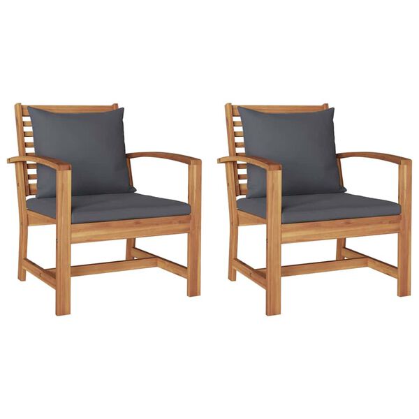 vidaXL Scaune de grădină 2 pcs natural 60 x 65 x 76.5 cm