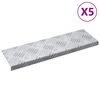 vidaXL Trepte 5 buc. 60 x 18 x 2,5 cm Argintiu Aluminiu Dreptunghiular