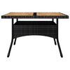 vidaXL Set mobilier grădină, 9 piese, negru, poliratan și lemn acacia