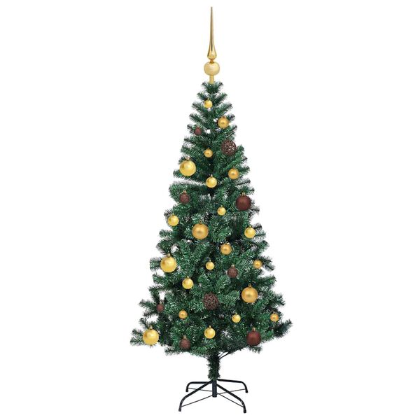 vidaXL Pom de Crăciun artificial pre-iluminat cu 150 LED Verde 150 cm