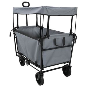 vidaXL Trolley Manevrabil Pliabil Manual Gri 105 x 56.5 x 116 cm